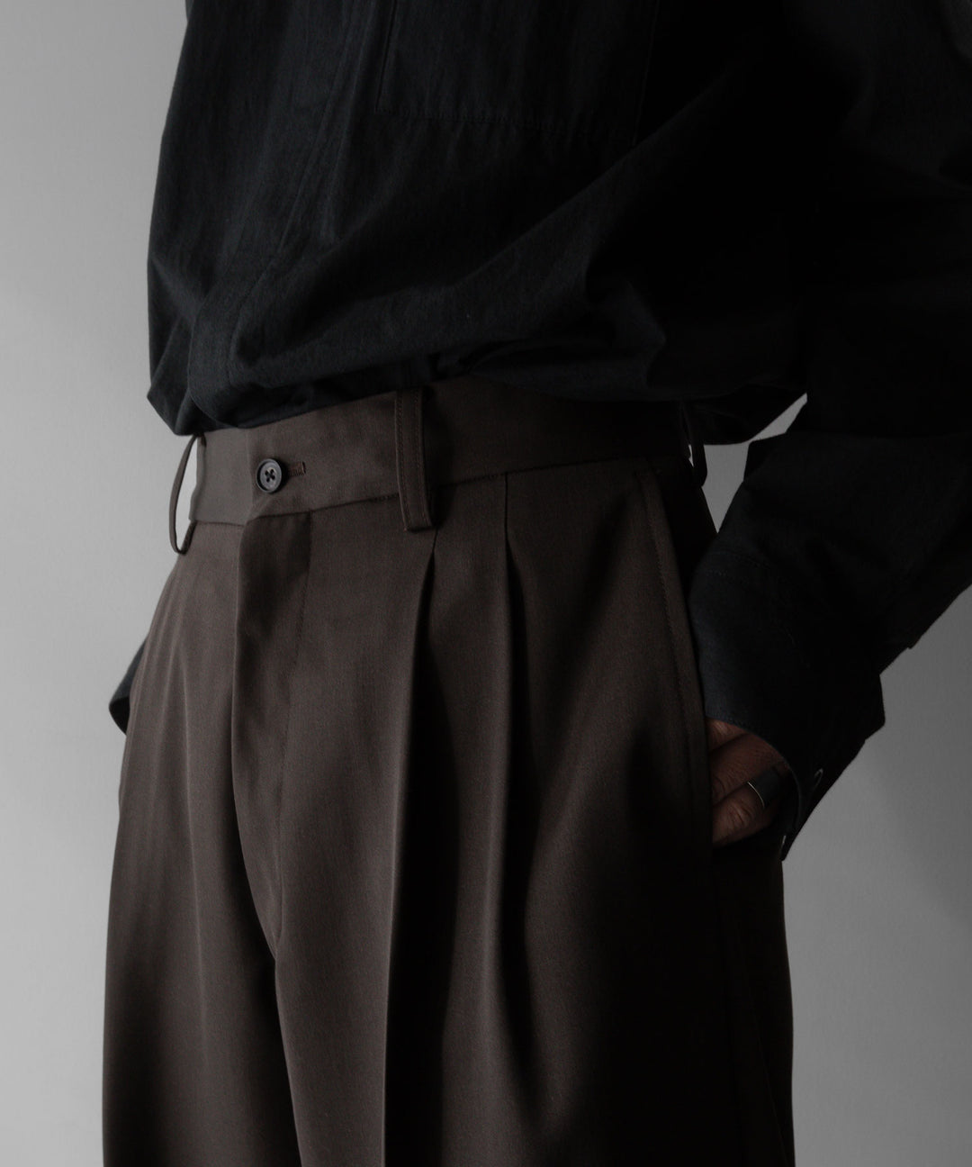 stein(シュタイン)の24SSコレクションLONG WIDE TROUSERSのMILITARY KHAKI sessionセッション福岡セレクトショップ 公式通販サイト