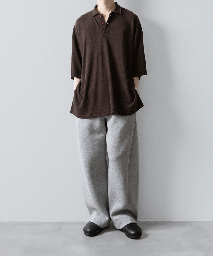 INTÉRIM(インテリム)の HYPER BIG MELANGE DOUBLE PIQUE JERSEY POLO SHIRT - MOLEの公式通販サイトsession福岡セレクトショップ