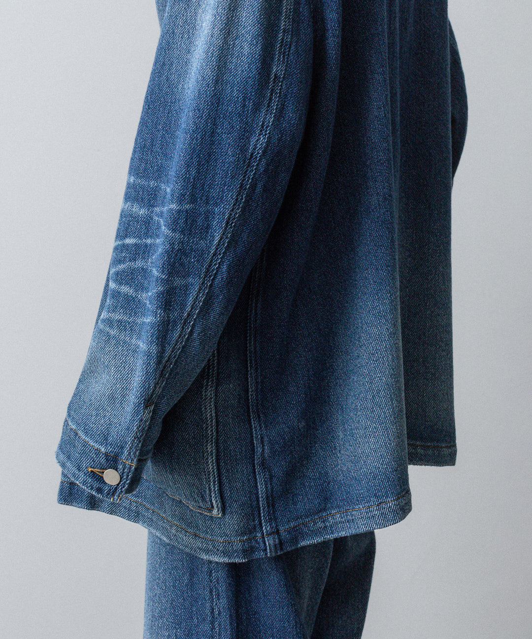 VEIN ヴェインのSATIN DENIM COVERALLS JKT - NAVYの公式通販サイトsession福岡セレクトショップ