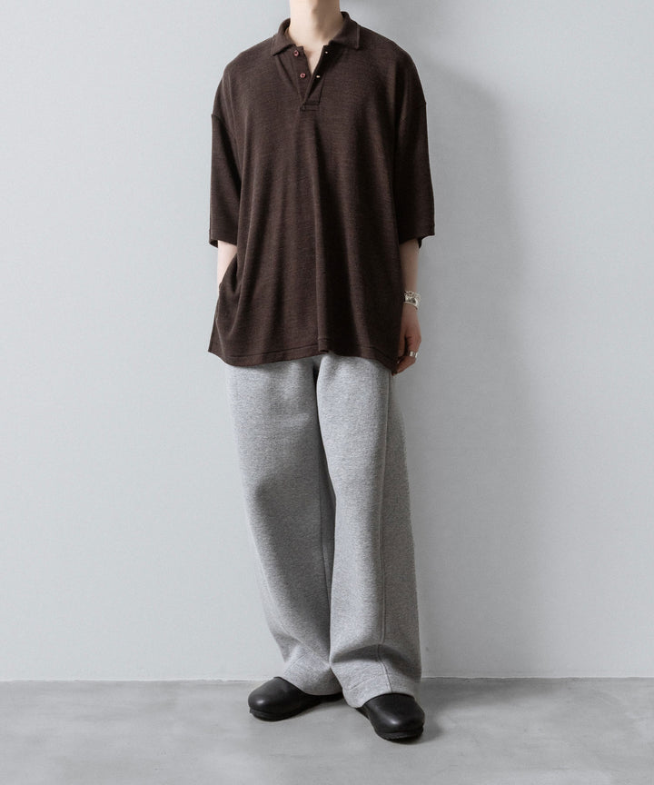 INTÉRIM(インテリム)の HYPER BIG MELANGE DOUBLE PIQUE JERSEY POLO SHIRT - MOLEの公式通販サイトsession福岡セレクトショップ