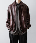 画像をギャラリービューアに読み込む, 【ssstein】COW LEATHER VINTAGE ZIP JACKET - BROWN
