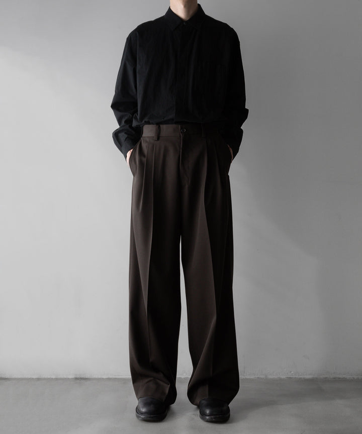 stein(シュタイン)の24SSコレクションLONG WIDE TROUSERSのMILITARY KHAKI sessionセッション福岡セレクトショップ 公式通販サイト