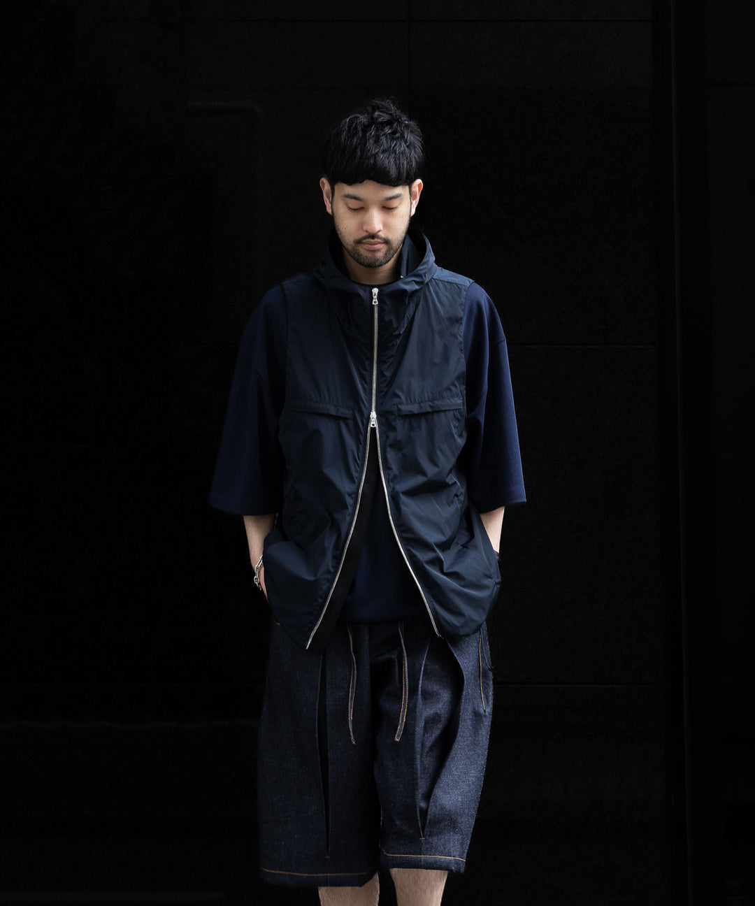 【stein】ssstein シュタインのNYLON TAFTA HOODED VESTのDARK NAVY　 公式通販サイトsession福岡セレクトショップ