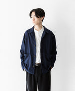 画像をギャラリービューアに読み込む, INTÉRIM - インテリムのSILK NOIL OPEN COLLAR OVER SHIRT JACKETのDEEP BLUE公式通販サイトsession福岡セレクトショップ
