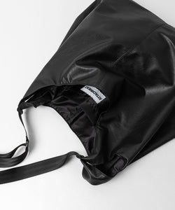 【ATTACHMENT】- 限定 - SYNTHETIC SHOULDER SHOPPING BAG - BLACK