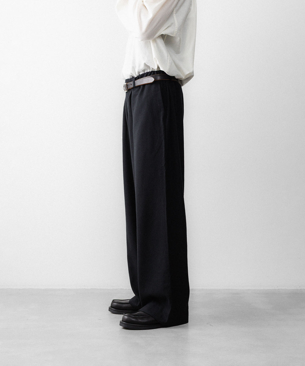 INTÉRIM インテリムのSILK NOIL WIDE DRESS EASY PANTSのBLACK 公式通販サイトsession福岡セレクトショップ