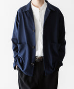 画像をギャラリービューアに読み込む, INTÉRIM - インテリムのSILK NOIL OPEN COLLAR OVER SHIRT JACKETのDEEP BLUE公式通販サイトsession福岡セレクトショップ
