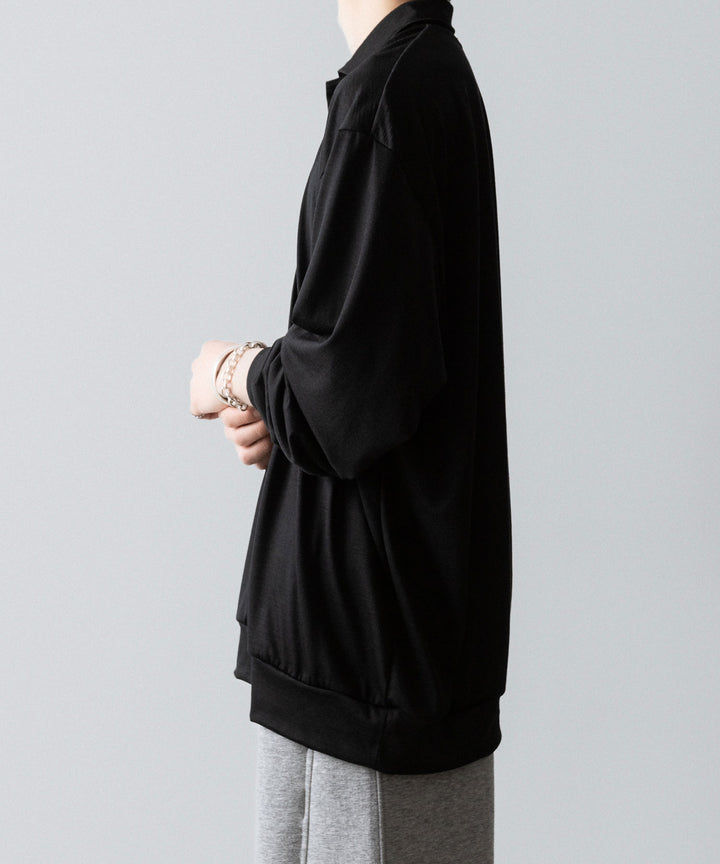 INTÉRIM(インテリム)のHYPER BIG EXTRA FINE MERINO WOOL JERSEY LONG POLO SHIRT - BLACKの公式通販サイトsession福岡セレクトショップ