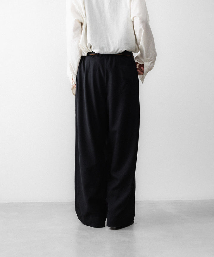 INTÉRIM インテリムのSILK NOIL WIDE DRESS EASY PANTSのBLACK 公式通販サイトsession福岡セレクトショップ