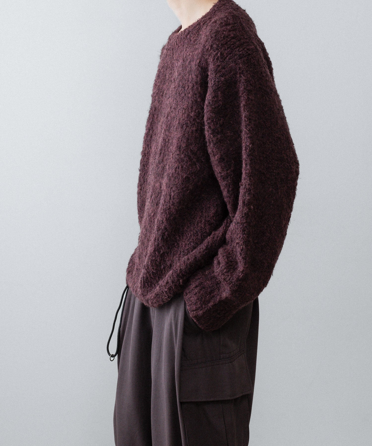 ANTHEM A アンセムエー MIX FUR MOLE KNIT CREWNECKのDARK CHERRY公式通販サイトsession福岡セレクトショップ