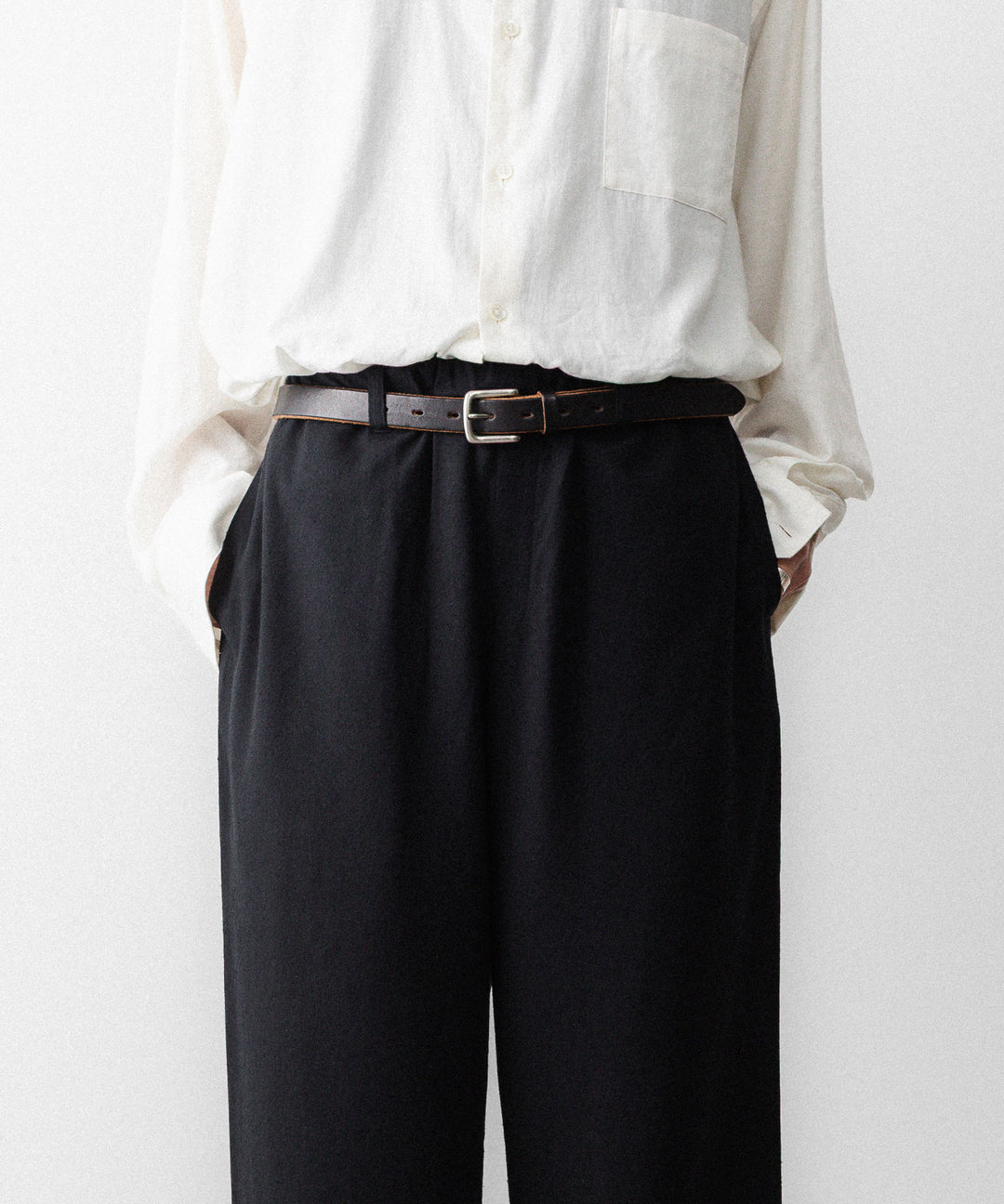 INTÉRIM インテリムのSILK NOIL WIDE DRESS EASY PANTSのBLACK 公式通販サイトsession福岡セレクトショップ