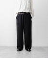 【INTÉRIM】SILK NOIL WIDE DRESS EASY PANTS - BLACK