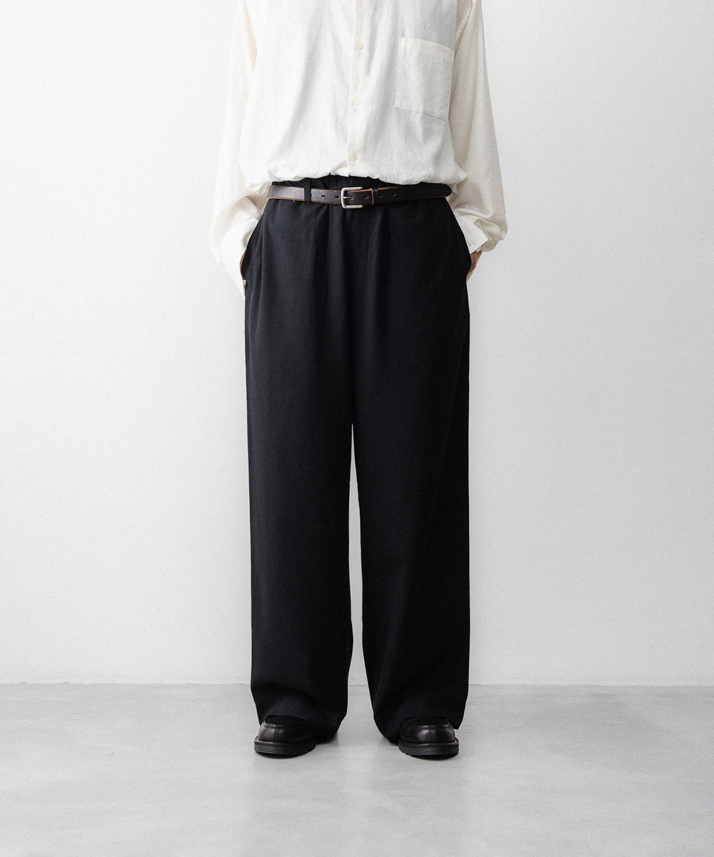 INTÉRIM インテリムのSILK NOIL WIDE DRESS EASY PANTSのBLACK 公式通販サイトsession福岡セレクトショップ