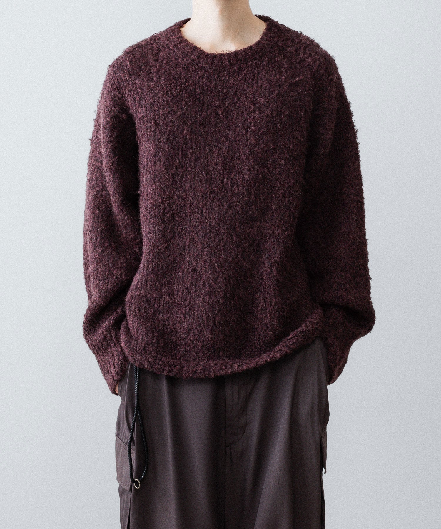 ANTHEM A アンセムエー MIX FUR MOLE KNIT CREWNECKのDARK CHERRY公式通販サイトsession福岡セレクトショップ