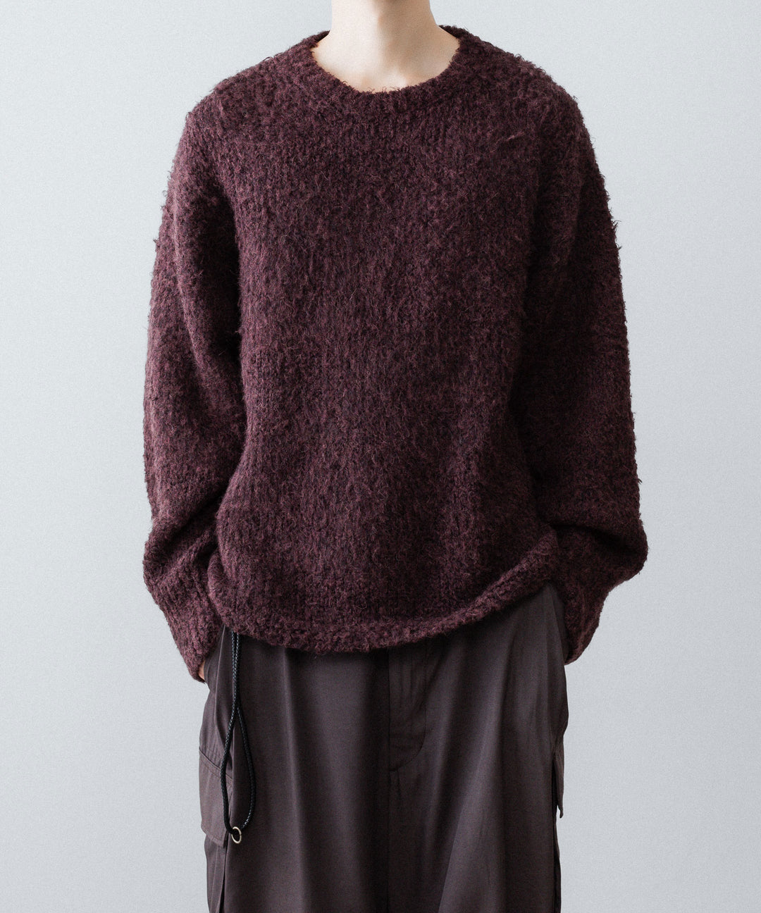 ANTHEM A アンセムエー MIX FUR MOLE KNIT CREWNECKのDARK CHERRY公式通販サイトsession福岡セレクトショップ