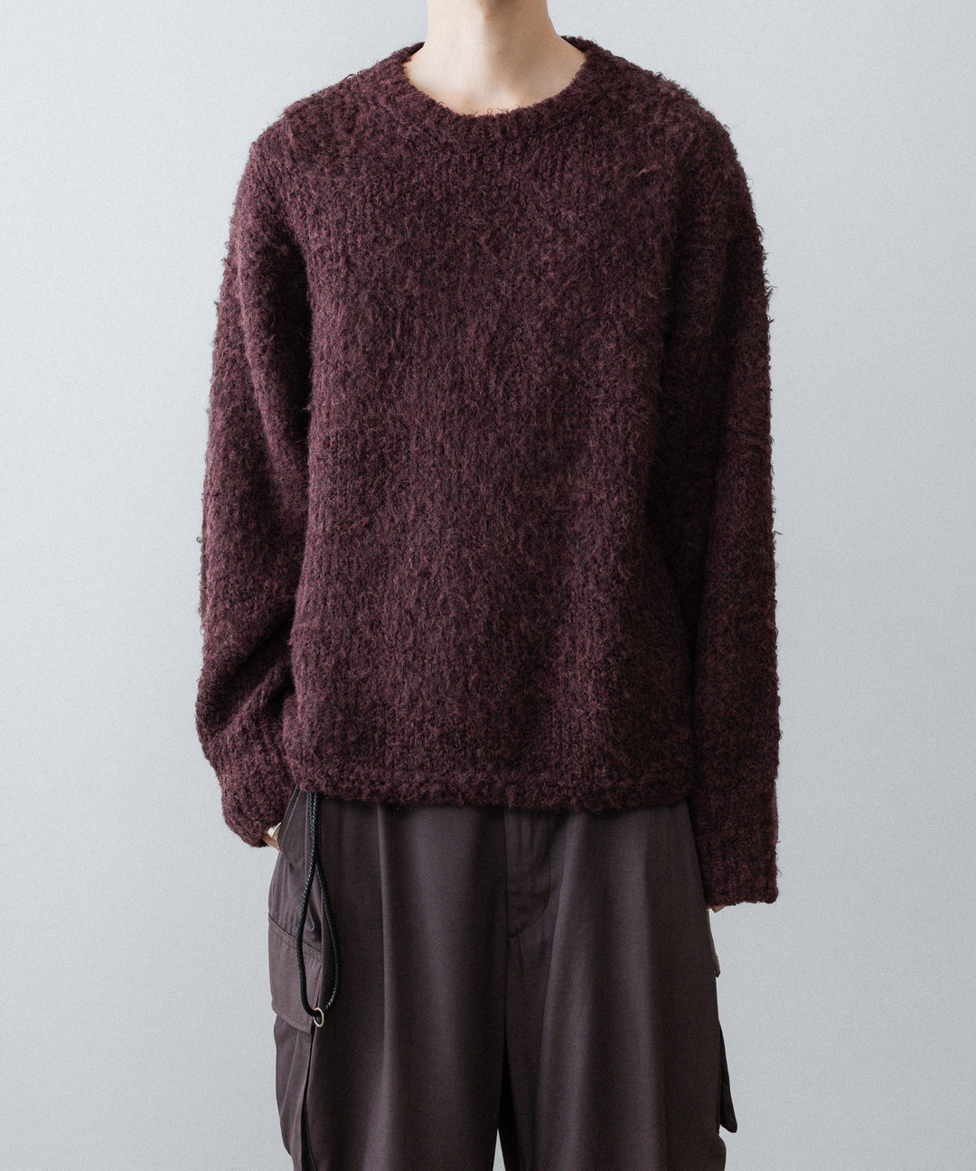 ANTHEM A アンセムエー MIX FUR MOLE KNIT CREWNECKのDARK CHERRY公式通販サイトsession福岡セレクトショップ