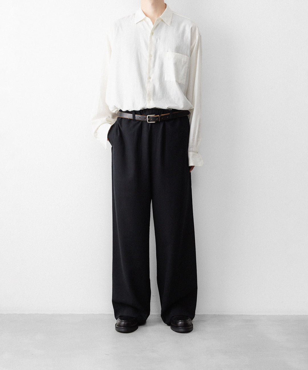 INTÉRIM インテリムのSILK NOIL WIDE DRESS EASY PANTSのBLACK 公式通販サイトsession福岡セレクトショップ