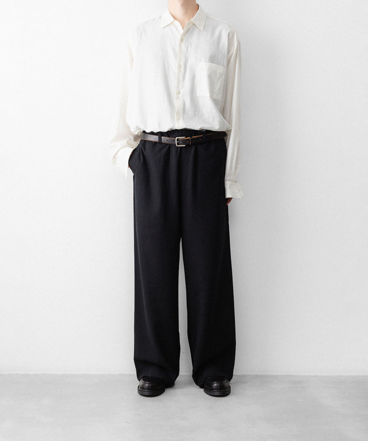 INTÉRIM インテリムのSILK NOIL WIDE DRESS EASY PANTSのBLACK 公式通販サイトsession福岡セレクトショップ