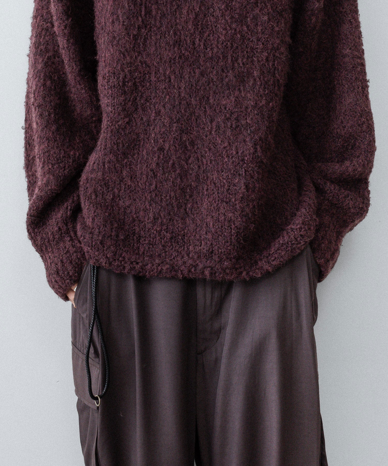 ANTHEM A アンセムエー MIX FUR MOLE KNIT CREWNECKのDARK CHERRY公式通販サイトsession福岡セレクトショップ