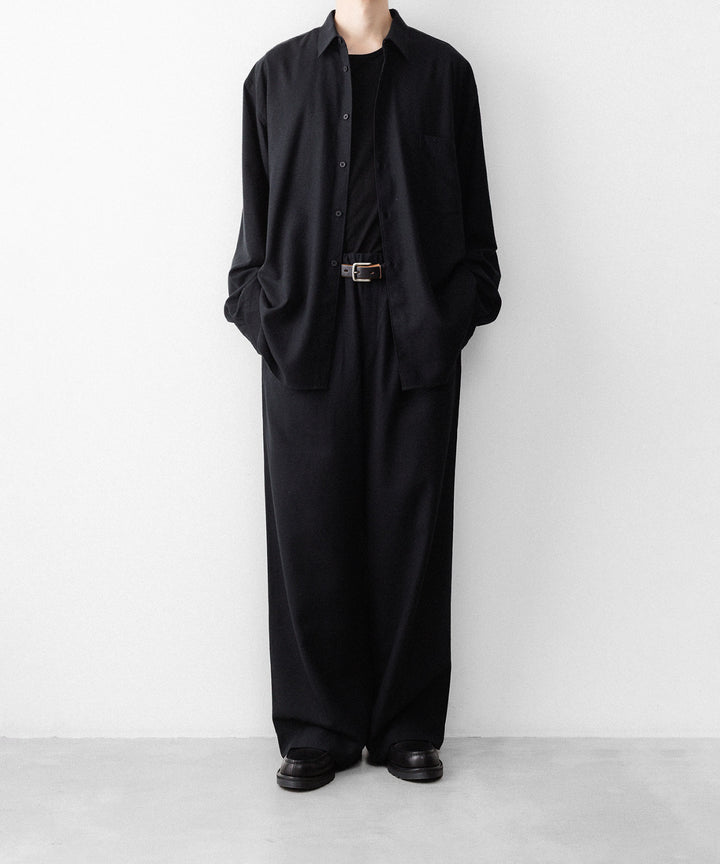 INTÉRIM インテリムのSILK NOIL WIDE DRESS EASY PANTSのBLACK 公式通販サイトsession福岡セレクトショップ