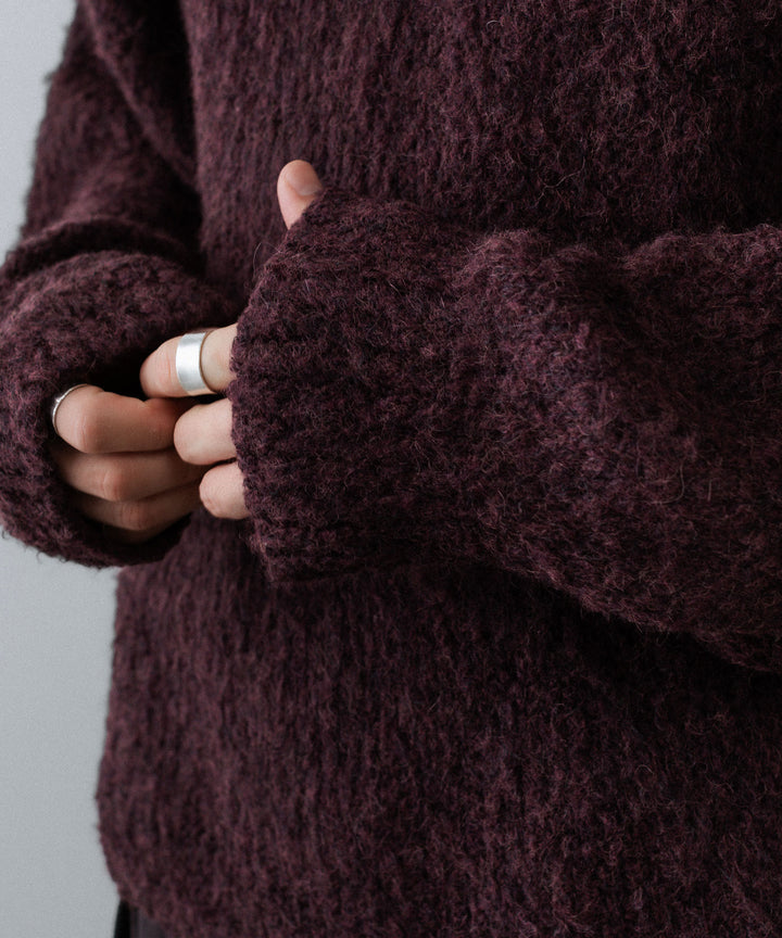 ANTHEM A アンセムエー MIX FUR MOLE KNIT CREWNECKのDARK CHERRY公式通販サイトsession福岡セレクトショップ