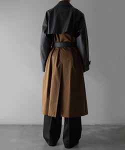 【stein】CONTRAST SINGLE BREASTED WIDE LAPELS COAT - CAMEL