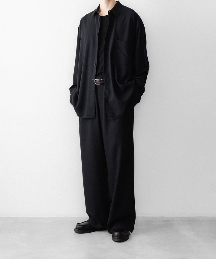 INTÉRIM インテリムのSILK NOIL WIDE DRESS EASY PANTSのBLACK 公式通販サイトsession福岡セレクトショップ