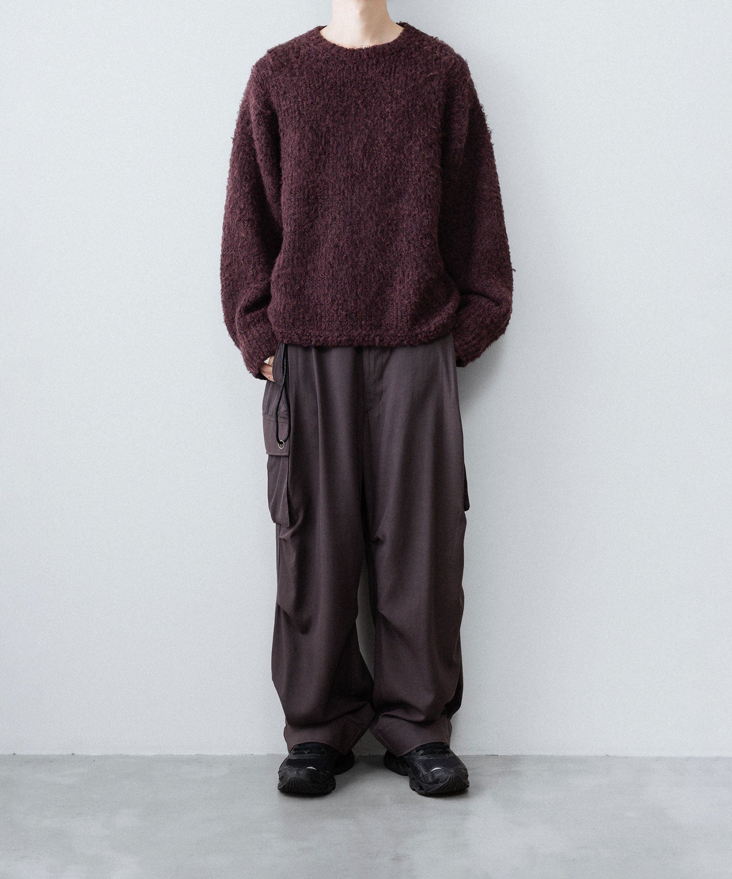 ANTHEM A アンセムエー MIX FUR MOLE KNIT CREWNECKのDARK CHERRY公式通販サイトsession福岡セレクトショップ