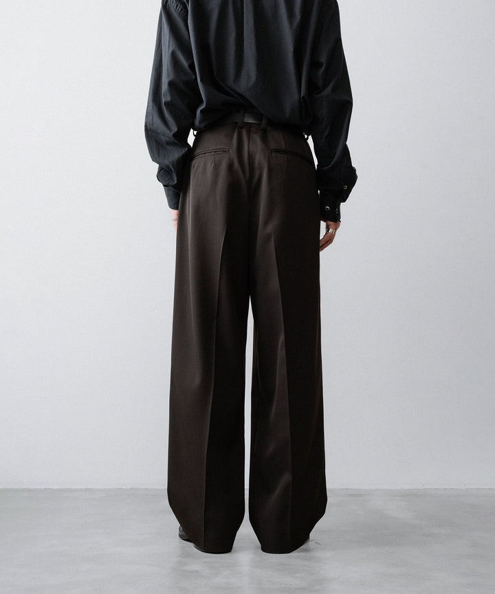 ssstein(シュタイン)のLONG WIDE TROUSERS (2/90 WOOL GABARDINE) - DARK BROWNの公式通販サイトsession福岡セレクトショップ