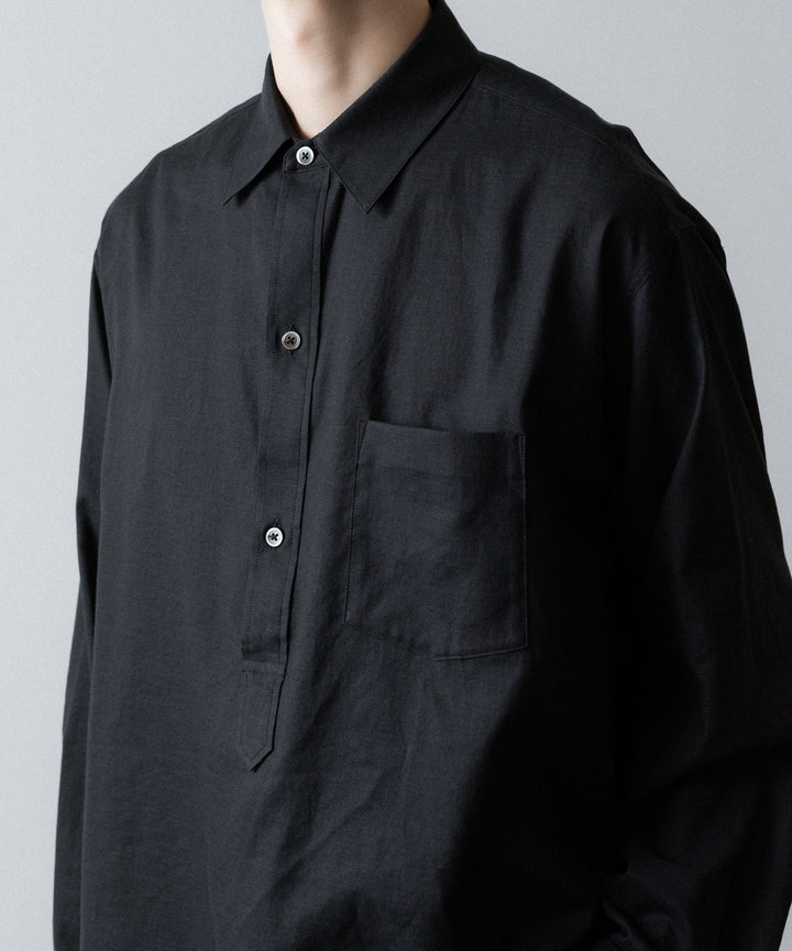 ssstein(シュタイン)のCOTTON/SILK OVERSIZED PULLOVER SHIRT - BLACKの公式通販サイトsession福岡セレクトショップ