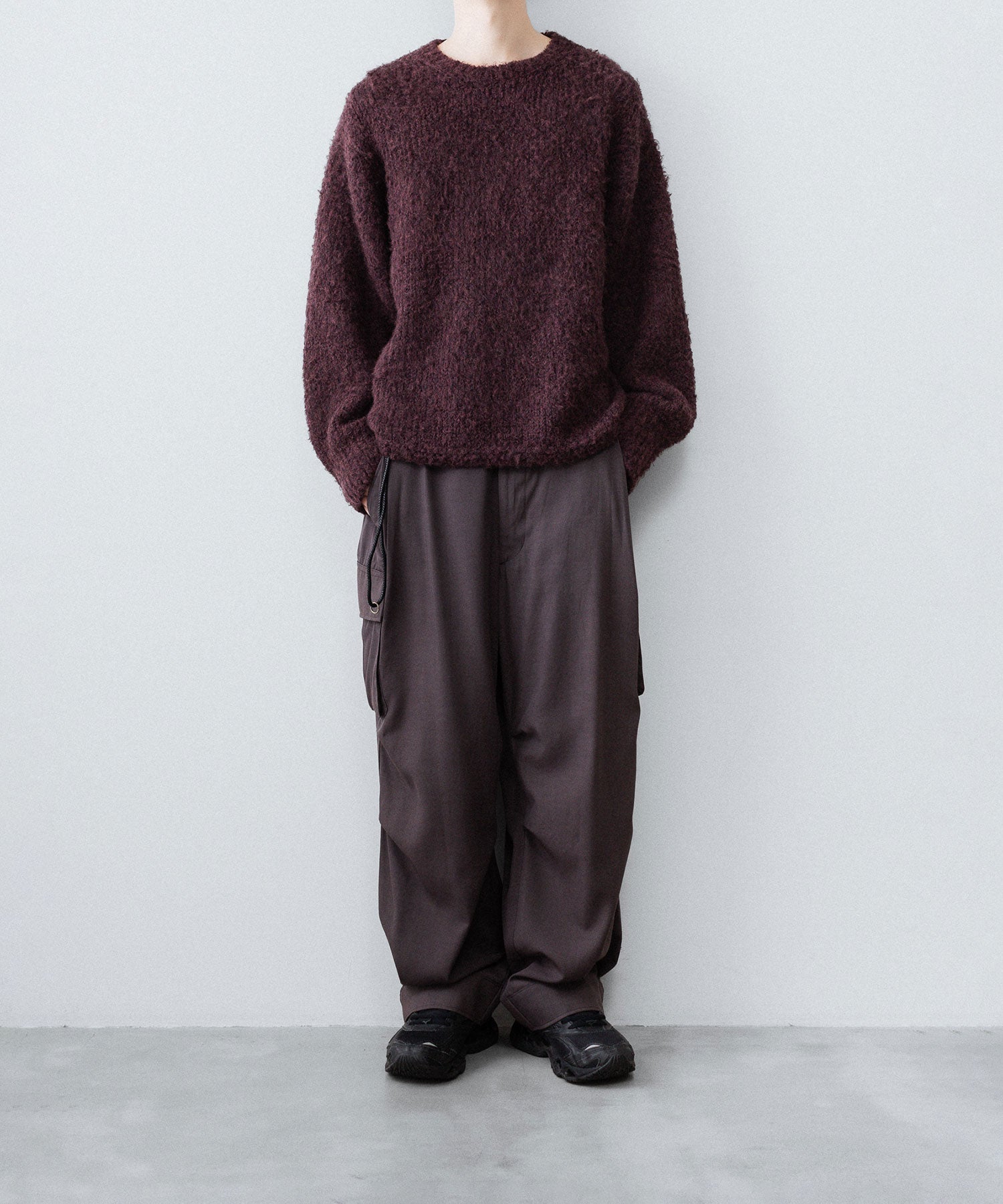 ANTHEM A アンセムエー MIX FUR MOLE KNIT CREWNECKのDARK CHERRY公式通販サイトsession福岡セレクトショップ