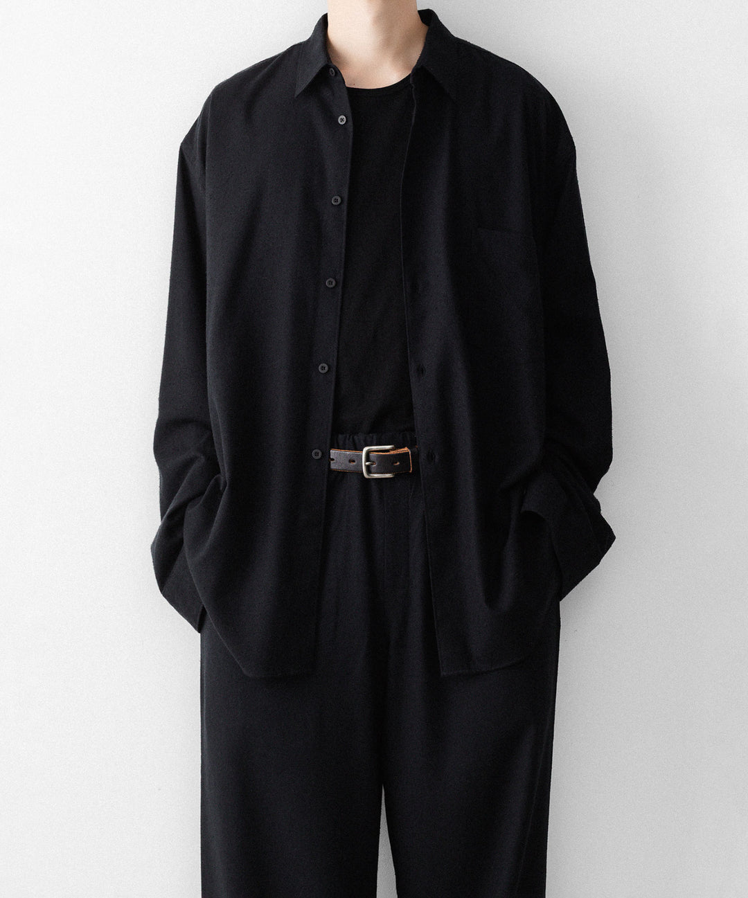 INTÉRIM インテリムのSILK NOIL WIDE DRESS EASY PANTSのBLACK 公式通販サイトsession福岡セレクトショップ
