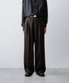 【ssstein】 LONG WIDE TROUSERS (2/90 WOOL GABARDINE) - DARK BROWN