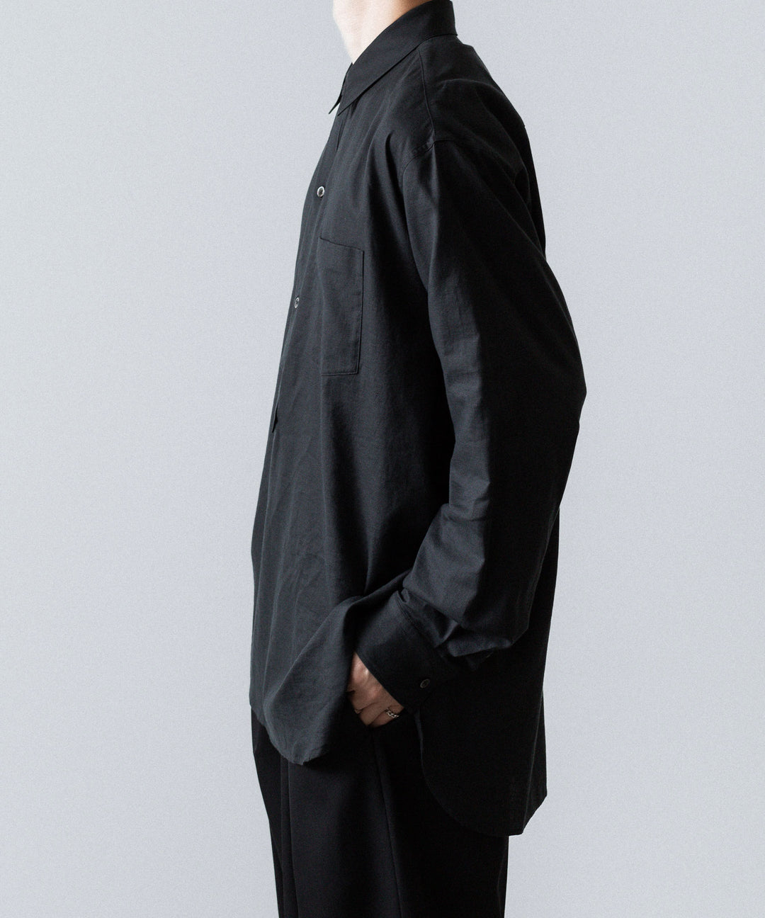 ssstein(シュタイン)のCOTTON/SILK OVERSIZED PULLOVER SHIRT - BLACKの公式通販サイトsession福岡セレクトショップ