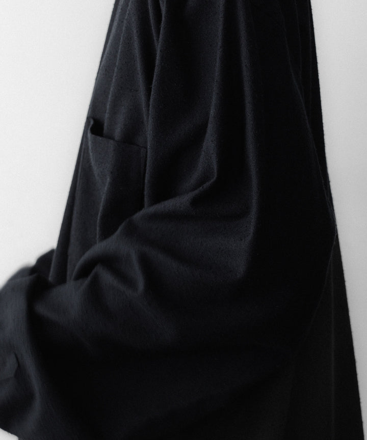 INTÉRIM インテリムの SILK NOIL HYPER BIG L/S REGULAR SHIRTのBLACK 公式通販サイトsession福岡セレクトショップ