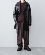画像をギャラリービューアに読み込む, 【ANTHEM A】LAMB LEATHER TROMPE L&#39;OEIL SHORT COAT - BLACK
