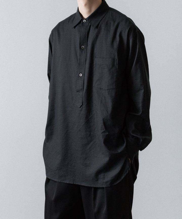 ssstein(シュタイン)のCOTTON/SILK OVERSIZED PULLOVER SHIRT - BLACKの公式通販サイトsession福岡セレクトショップ