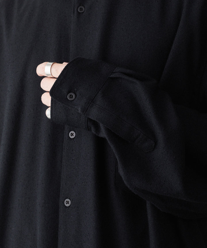INTÉRIM インテリムの SILK NOIL HYPER BIG L/S REGULAR SHIRTのBLACK 公式通販サイトsession福岡セレクトショップ