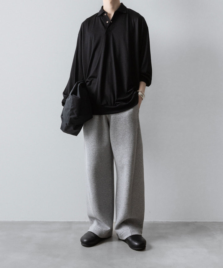 INTÉRIM(インテリム)のHYPER BIG EXTRA FINE MERINO WOOL JERSEY LONG POLO SHIRT - BLACKの公式通販サイトsession福岡セレクトショップ