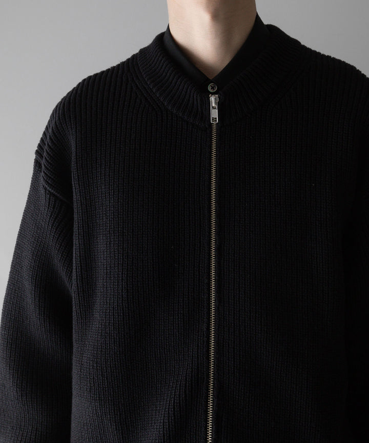 stein(シュタイン)の24SSコレクションOVERSIZED DRIVERS KNIT ZIP JACKETのBLACK sessionセッション福岡セレクトショップ 公式通販サイト