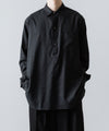 【ssstein】COTTON/SILK OVERSIZED PULLOVER SHIRT - BLACK