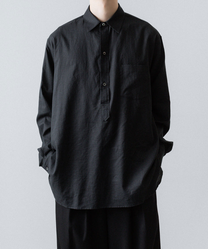 ssstein(シュタイン)のCOTTON/SILK OVERSIZED PULLOVER SHIRT - BLACKの公式通販サイトsession福岡セレクトショップ