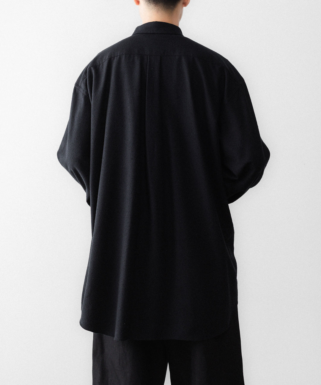 INTÉRIM インテリムの SILK NOIL HYPER BIG L/S REGULAR SHIRTのBLACK 公式通販サイトsession福岡セレクトショップ