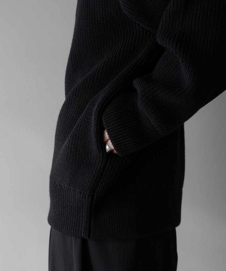 stein(シュタイン)の24SSコレクションOVERSIZED DRIVERS KNIT ZIP JACKETのBLACK sessionセッション福岡セレクトショップ 公式通販サイト