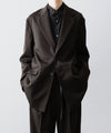 【ssstein】OVERSIZED SINGLE BREASTED LONG JACKET(2/90 WOOL GABARDINE) - DARK BROWN