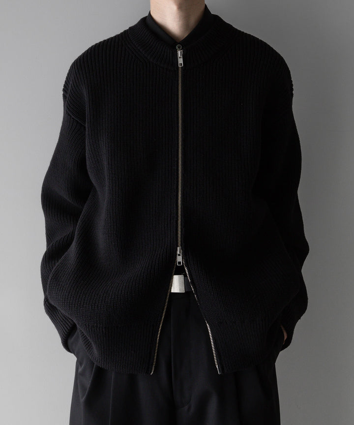 stein(シュタイン)の24SSコレクションOVERSIZED DRIVERS KNIT ZIP JACKETのBLACK sessionセッション福岡セレクトショップ 公式通販サイト