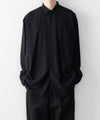 【INTÉRIM】 SILK NOIL HYPER BIG L/S REGULAR SHIRT - BLACK