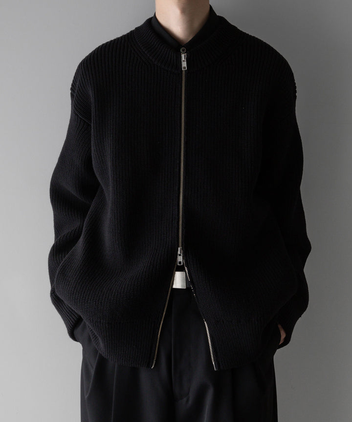 stein(シュタイン)の24SSコレクションOVERSIZED DRIVERS KNIT ZIP JACKETのBLACK sessionセッション福岡セレクトショップ 公式通販サイト