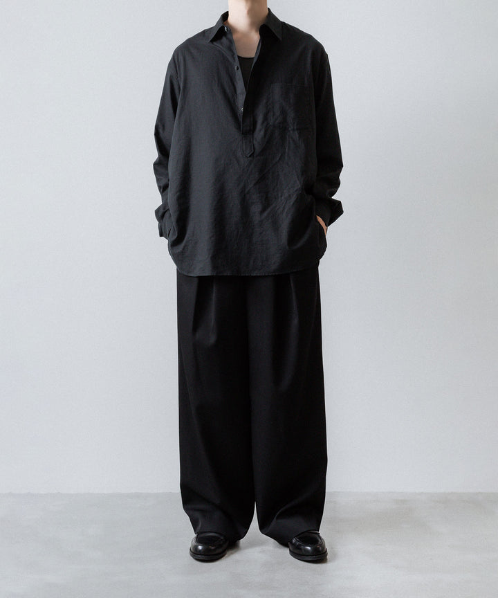 ssstein(シュタイン)のCOTTON/SILK OVERSIZED PULLOVER SHIRT - BLACKの公式通販サイトsession福岡セレクトショップ