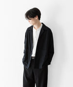 画像をギャラリービューアに読み込む, INTÉRIM - インテリムのSILK NOIL OPEN COLLAR OVER SHIRT JACKETのBLACK公式通販サイトsession福岡セレクトショップ
